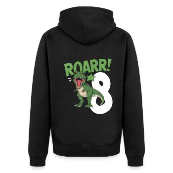 8e anniversaire 8 ans Dino Dinosaur Fan - Veste à capuche bio Premium Unisexe - noir - Dos - Nico (187cm)