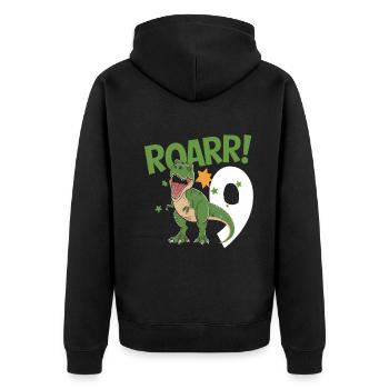 9e anniversaire 9 ans Dino Dinosaur Fan - Veste à capuche bio Premium Unisexe - noir - Dos - Nico (187cm)