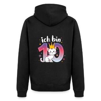 10e anniversaire Chat Chaton Anniversaire des enfants - Veste à capuche bio Premium Unisexe - noir - Dos - Nico (187cm)