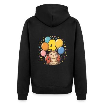 4th Birthday Ladybug Children's Birthday Party - Unisex Premium Organic Zip Hoodie - black - Back - Nico (187cm)