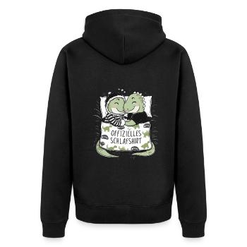 Chemise de nuit officielle Sweet Dino Couple - Veste à capuche bio Premium Unisexe - noir - Dos - Nico (187cm)