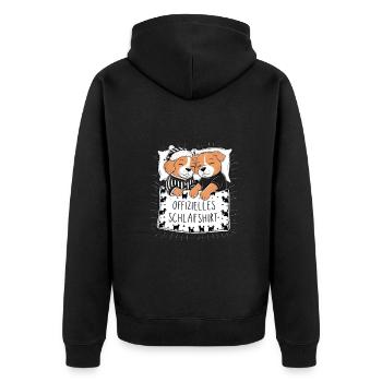 Official Sleep Shirt Cute Dog Dog Couple - Unisex Premium Organic Zip Hoodie - black - Back - Nico (187cm)