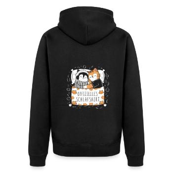 Chemise de nuit officielle Chat mignon chat chats couple - Veste à capuche bio Premium Unisexe - noir - Dos - Nico (187cm)