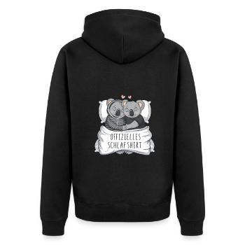 Official Sweet Koala Couple Sleep Shirt - Unisex Premium Organic Zip Hoodie - black - Back - Nico (187cm)