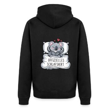 Official Sweet Koala Sleep Shirt - Unisex Premium Organic Zip Hoodie - black - Back - Nico (187cm)