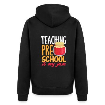 Funny Teacher Teacher Gift - Unisex Premium Organic Zip Hoodie - black - Back - Nico (187cm)