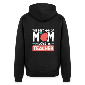 Lustiges Lehrer Lehrerinnen Geschenk - Unisex Premium Bio Zip Hoodie - Schwarz - Hinten - Nico (187cm)