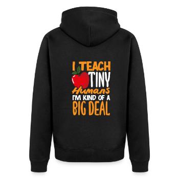 Funny Teacher Teacher Gift - Unisex Premium Organic Zip Hoodie - black - Back - Nico (187cm)