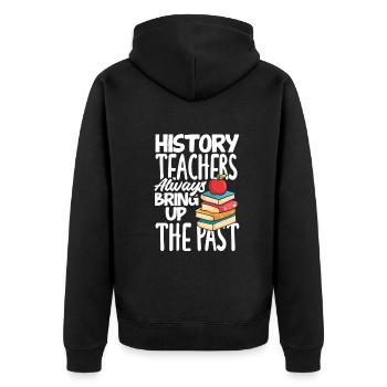 Funny Teacher Teacher Gift - Unisex Premium Organic Zip Hoodie - black - Back - Nico (187cm)