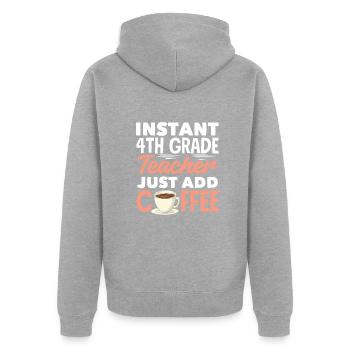 Lustiges Lehrer Lehrerinnen Geschenk - Unisex Premium Bio Zip Hoodie - Grau meliert - Hinten - Nico (187cm)