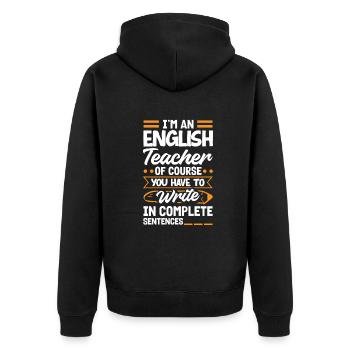 Drôle de professeur Cadeau d’enseignant - Veste à capuche bio Premium Unisexe - noir - Dos - Nico (187cm)