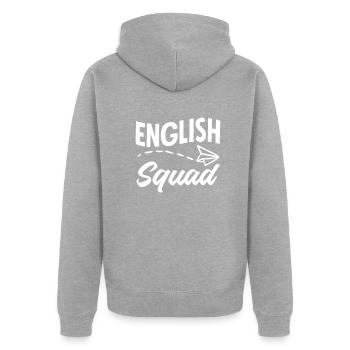 Lustiges Lehrer Lehrerinnen Geschenk - Unisex Premium Bio Zip Hoodie - Grau meliert - Hinten - Nico (187cm)