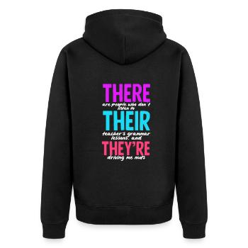 Funny Teacher Teacher Gift - Unisex Premium Organic Zip Hoodie - black - Back - Nico (187cm)