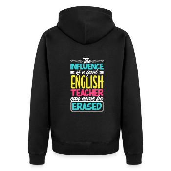 Funny Teacher Teacher Gift - Unisex Premium Organic Zip Hoodie - black - Back - Nico (187cm)