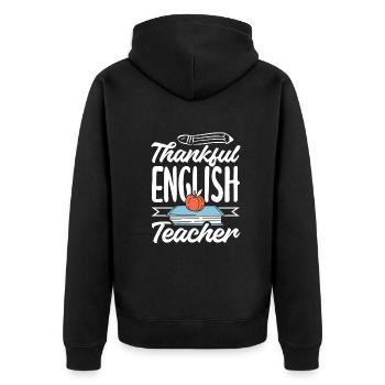 Funny Teacher Teacher Gift - Unisex Premium Organic Zip Hoodie - black - Back - Nico (187cm)