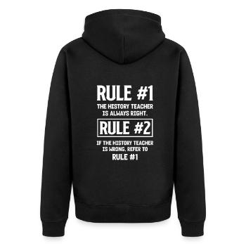 Lustiges Lehrer Lehrerinnen Geschenk - Unisex Premium Bio Zip Hoodie - Schwarz - Hinten - Nico (187cm)