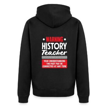 Funny Teacher Teacher Gift - Unisex Premium Organic Zip Hoodie - black - Back - Nico (187cm)