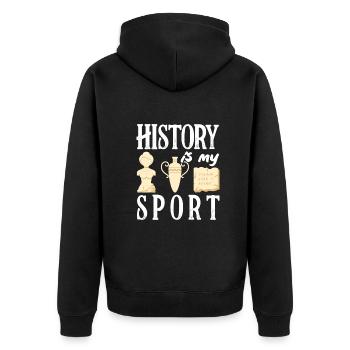 Lustiges Lehrer Lehrerinnen Geschenk - Unisex Premium Bio Zip Hoodie - Schwarz - Hinten - Nico (187cm)