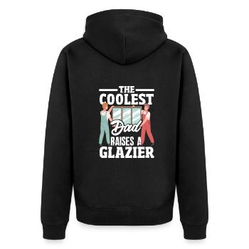 Glaser Geschenk - Unisex Premium Bio Zip Hoodie - Schwarz - Hinten - Nico (187cm)