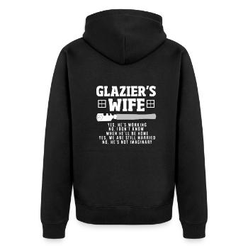 Glaser Geschenk - Unisex Premium Bio Zip Hoodie - Schwarz - Hinten - Nico (187cm)