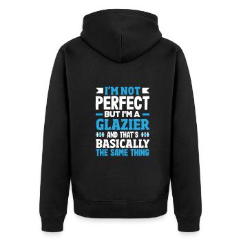 Glaser Geschenk - Unisex Premium Bio Zip Hoodie - Schwarz - Hinten - Nico (187cm)