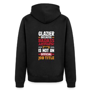 Glaser Geschenk - Unisex Premium Bio Zip Hoodie - Schwarz - Hinten - Nico (187cm)