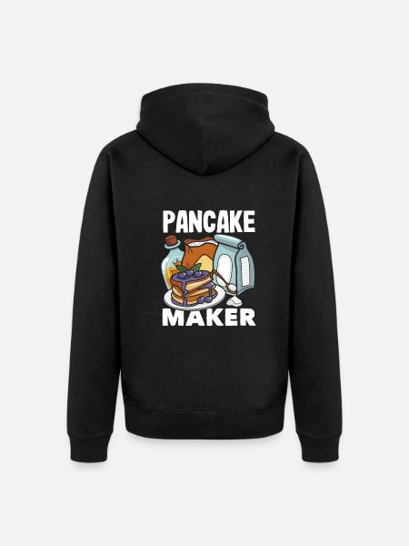 Funny Pancake Lover Gift - Unisex Premium Organic Zip Hoodie - black