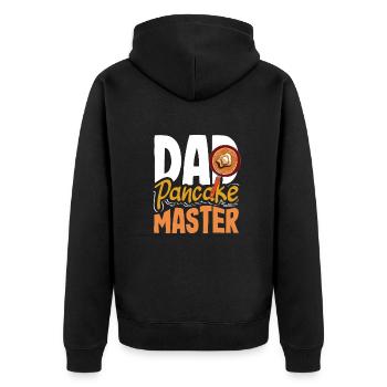 Lustiges Pfannkuchenliebhaber Geschenk - Unisex Premium Bio Zip Hoodie - Schwarz - Hinten - Nico (187cm)