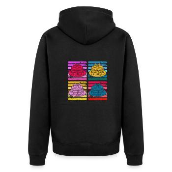 Lustiges Pfannkuchenliebhaber Geschenk - Unisex Premium Bio Zip Hoodie - Schwarz - Hinten - Nico (187cm)