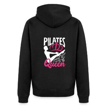 Pilates Queen Crown Fitness Silhouette - Unisex Premium Organic Zip Hoodie - black - Back - Nico (187cm)