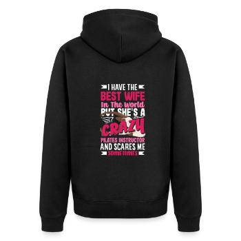 Meilleure épouse Instructeur de Pilates Crazy - Veste à capuche bio Premium Unisexe - noir - Dos - Nico (187cm)