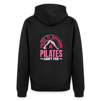 There's nothing Pilates can't fix - Unisex Premium Organic Zip Hoodie - black - Back - Nico (187cm)