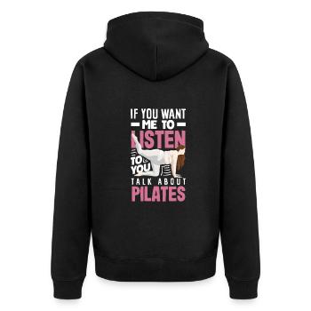 Si vous le souhaitez, parlez de Pilates - Veste à capuche bio Premium Unisexe - noir - Dos - Nico (187cm)