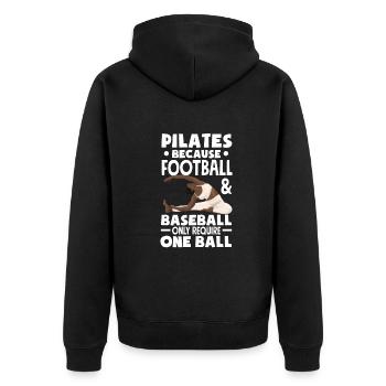 Cadeau Pilates drôle - Veste à capuche bio Premium Unisexe - noir - Dos - Nico (187cm)