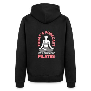 Prédiction du jour 100% Pilates - Veste à capuche bio Premium Unisexe - noir - Dos - Nico (187cm)