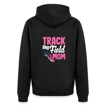 Athletics Athletes - Unisex Premium Organic Zip Hoodie - black - Back - Nico (187cm)