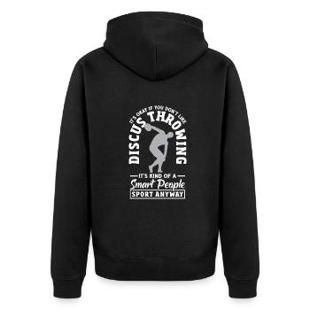 Diskus Diskuswurf Leichtathlet Sportler Geschenk - Unisex Premium Bio Zip Hoodie - Schwarz - Hinten - Nico (187cm)