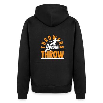 Diskus Diskuswurf Leichtathlet Sportler Geschenk - Unisex Premium Bio Zip Hoodie - Schwarz - Hinten - Nico (187cm)