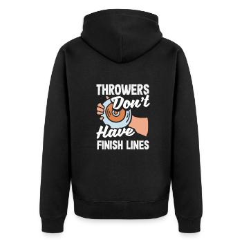 Diskus Diskuswurf Leichtathlet Sportler Geschenk - Unisex Premium Bio Zip Hoodie - Schwarz - Hinten - Nico (187cm)