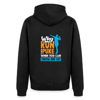 Diskus Diskuswurf Leichtathlet Sportler Geschenk - Unisex Premium Bio Zip Hoodie - Schwarz - Hinten - Nico (187cm)