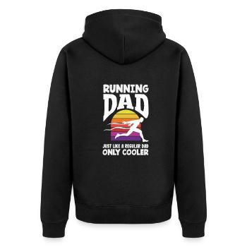 Athletics Athletes - Unisex Premium Organic Zip Hoodie - black - Back - Nico (187cm)