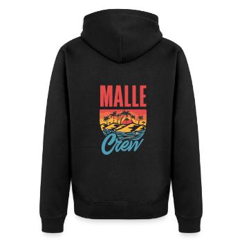 Mallorca Party Crew Mallorca Urlaub - Unisex Premium Bio Zip Hoodie - Schwarz - Hinten - Nico (187cm)