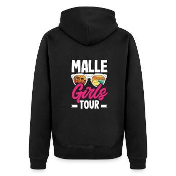 Mallorca Party Crew Mallorca Urlaub - Unisex Premium Bio Zip Hoodie - Schwarz - Hinten - Nico (187cm)