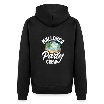 Mallorca Party Crew Mallorca Urlaub - Unisex Premium Bio Zip Hoodie - Schwarz - Hinten - Nico (187cm)