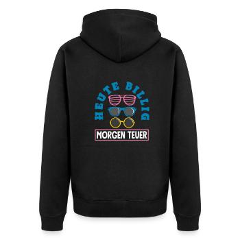 Mallorca Party Crew Mallorca Urlaub - Unisex Premium Bio Zip Hoodie - Schwarz - Hinten - Nico (187cm)