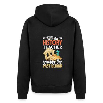 Funny Teacher Teacher Gift - Unisex Premium Organic Zip Hoodie - black - Back - Nico (187cm)