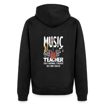Lustiges Lehrer Lehrerinnen Geschenk - Unisex Premium Bio Zip Hoodie - Schwarz - Hinten - Nico (187cm)