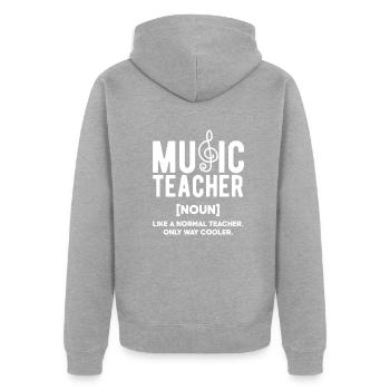 Lustiges Lehrer Lehrerinnen Geschenk - Unisex Premium Bio Zip Hoodie - Grau meliert - Hinten - Nico (187cm)