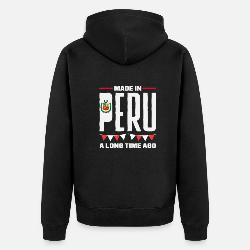 Peru Peruvian Gift - Unisex Premium Organic Zip Hoodie - black