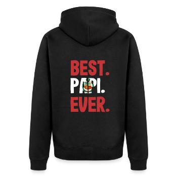 Peru Peruaner Geschenk - Unisex Premium Bio Zip Hoodie - Schwarz - Hinten - Nico (187cm)